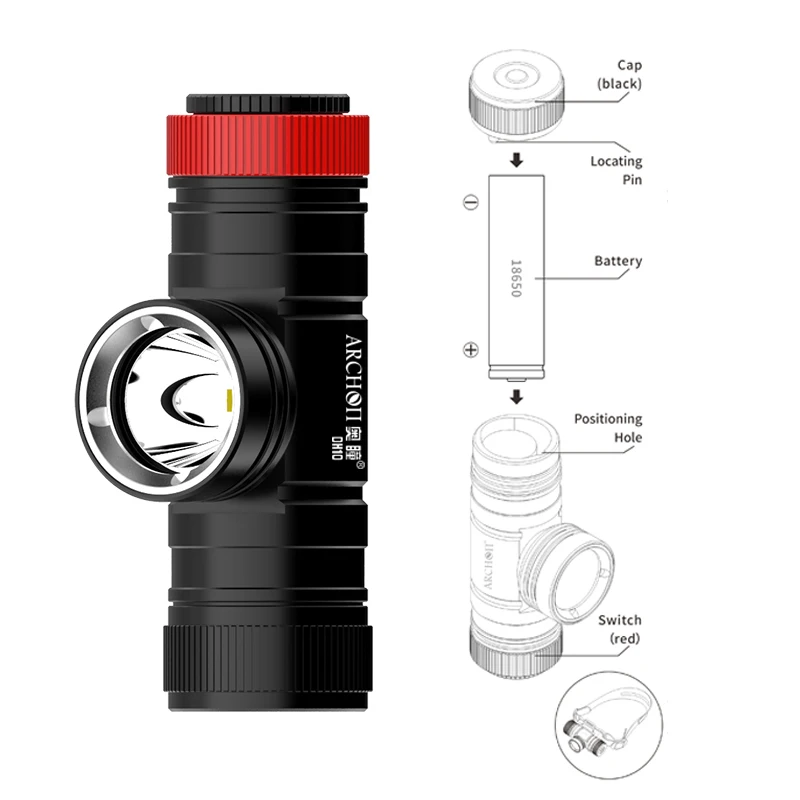 Imagem -02 - Lanterna de Mergulho 6500k Farol com 1000 Lúmens Luz de Enchimento Fotográfico Subaquática 100m de Iluminação para Mergulho Dh10