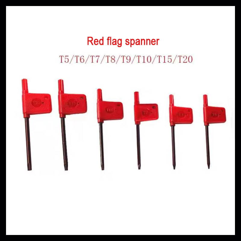 T6 T7 T8 T9 T10 T15 T20 Screw key red flag keys of clubs wrench wrench for cnc machine parts