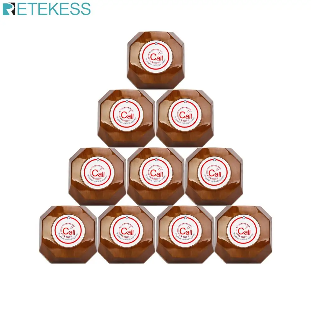 Retekess-Botones de llamada de camarero T133, 10 piezas, transmisor de buscapersonas de 433MHz para sistema de llamadas de restaurante, Servicio de