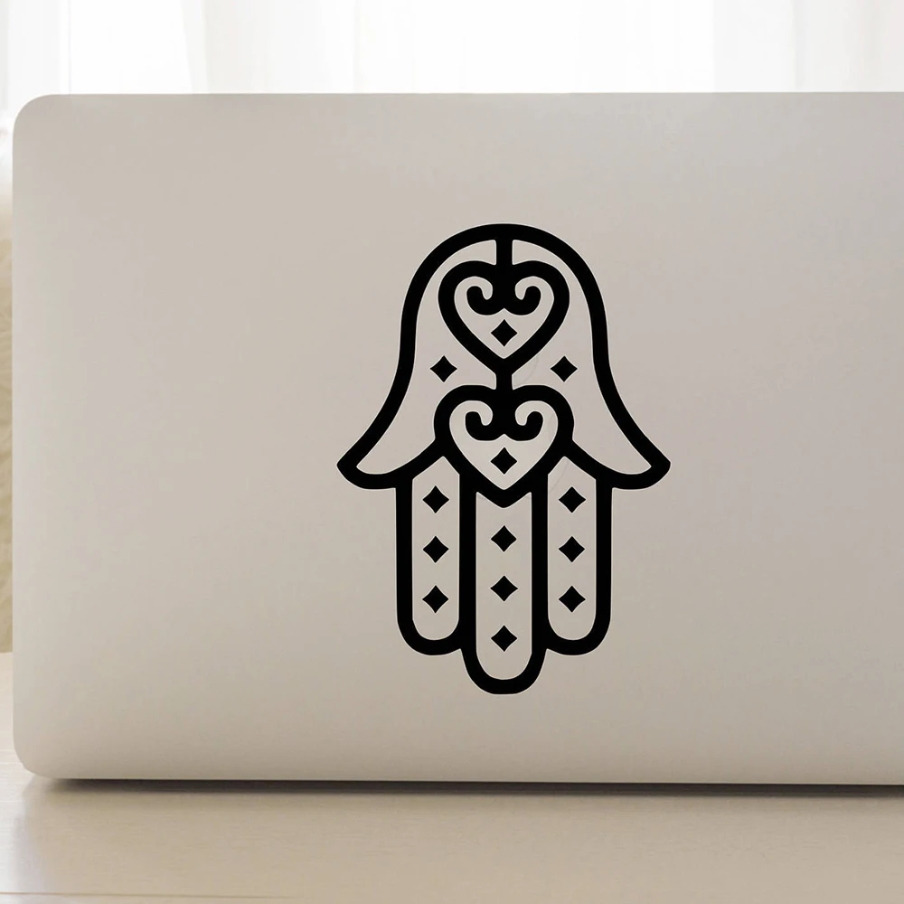 Laptop hamsa hand decal Laptop computer Decoration vinyl car window sticker hamsa hand Pattern computer mug Decor decal Z921