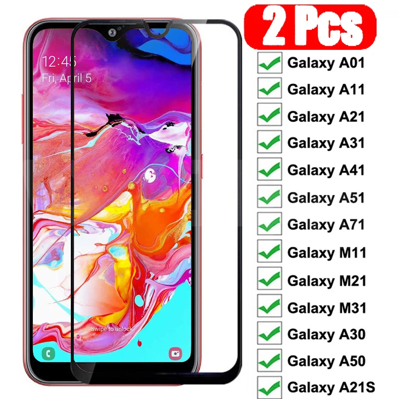 

Закаленное стекло для Samsung A01/A11/A21/A31/A41/A51, защитная пленка для Samsung Galaxy A71, M11, M21, M31, A30, A50, A21S, 2 шт.