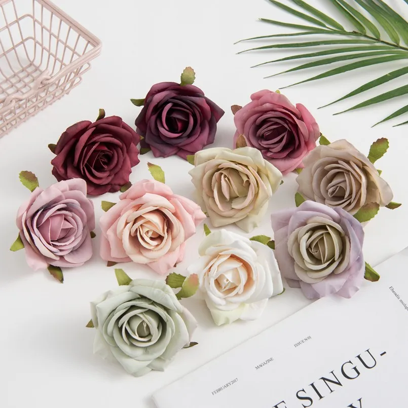100 Stück Künstliche Blumen Günstige Weihnachtskränze Hochzeit Party Heimdekoration DIY Geschenkbox Scrapbooking Kunstseidenrosen – Detail 1