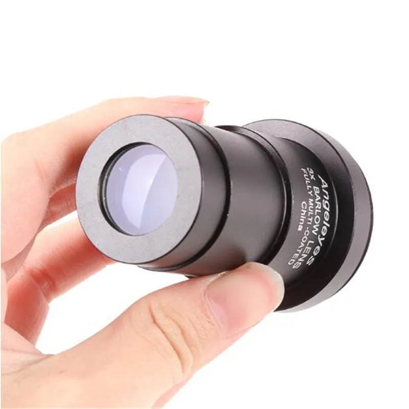 Angeleyes Metal 1.25 Inches 3X Extender Telescope Double Universal 3X Barlow Lens Black Color Barlow Mirror