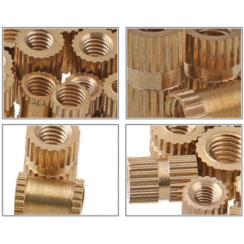 330 pz M2/M3/M4/M5/M6/M8 dadi filettati in ottone Set dadi incorporati combinazione dado in rame ottone zigrinato rotondo modellato-in imballato