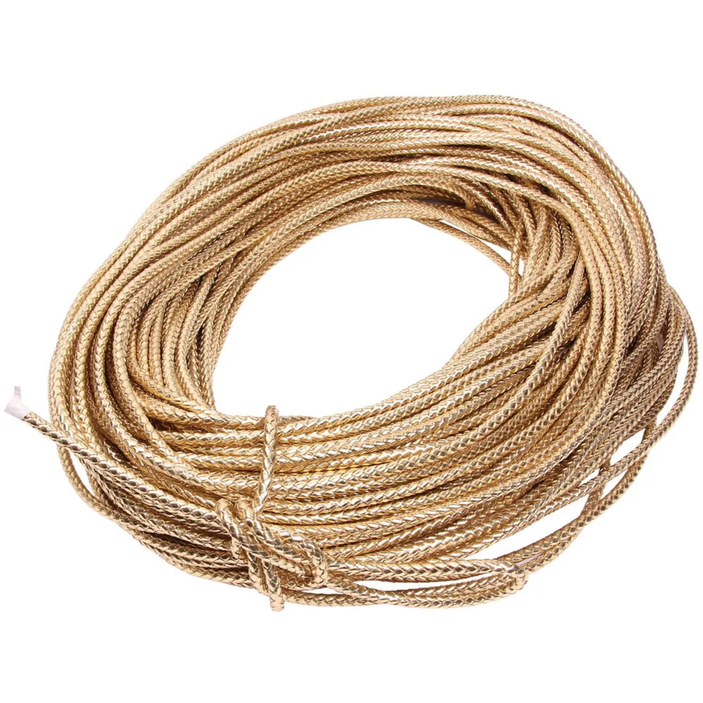 REGELIN 5meter Brown Braided PU Leather Bracelet Findings 3/4/5/6mm Round Leather Cord String Rope DIY Necklace Bracelet Making