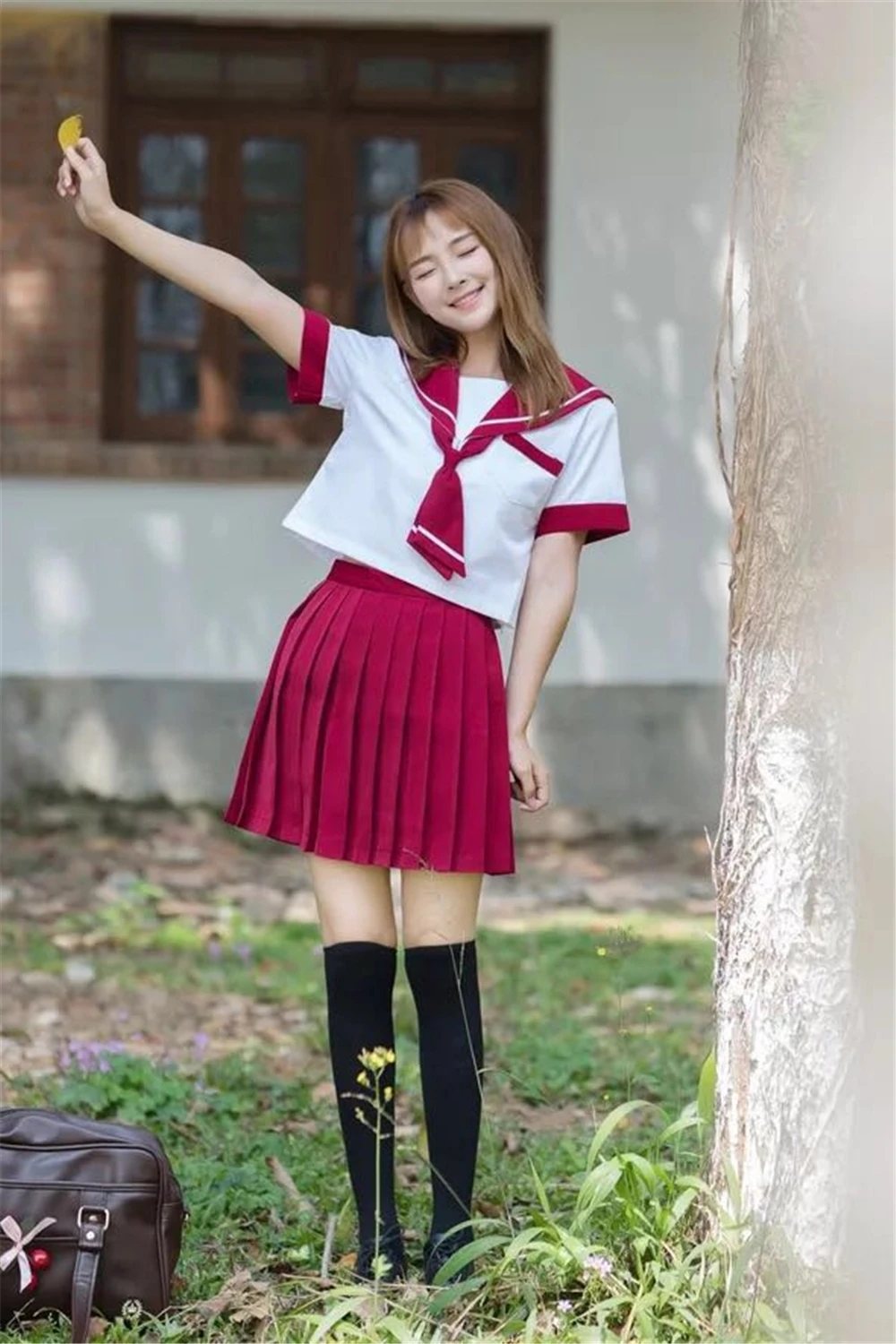 2024 New Arrival Japanese JK Sets School Uniform Girls Summer High School Women Novelty Sailor Suits Uniforms Red color