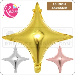 Aluminum Film 18-inch four-pointed Star Balloon Solid Color Star Balloon Birthday baby shower Celebration Party Decoration