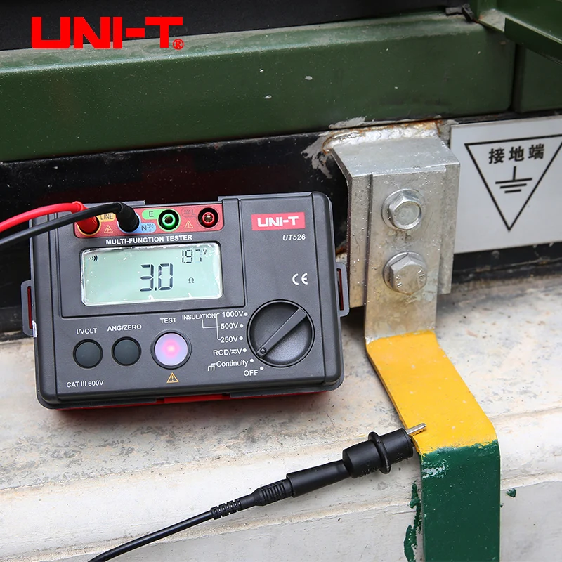 UNI-T Digital Electrical Meter Insulation Resistance Tester AC DC Voltmeter UT526 RCD Test / Low Resistance Continuity Measure