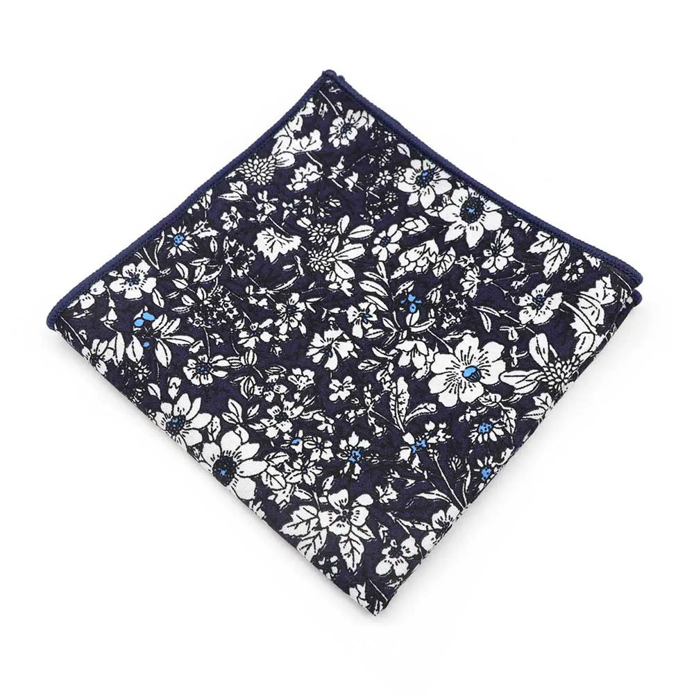 Men's Floral Pocket Square, Retro Style