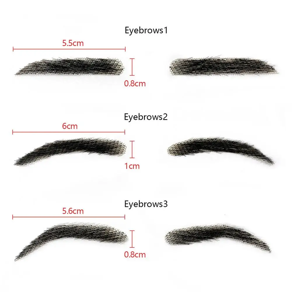 False Eyebrows For Women Handmade By 100% Real Hair For Party Wedding Cosplay Fake Eyebrow Synthetic Eyebrows Makeup Tools