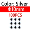 100 piezas de 10 mm plateadas