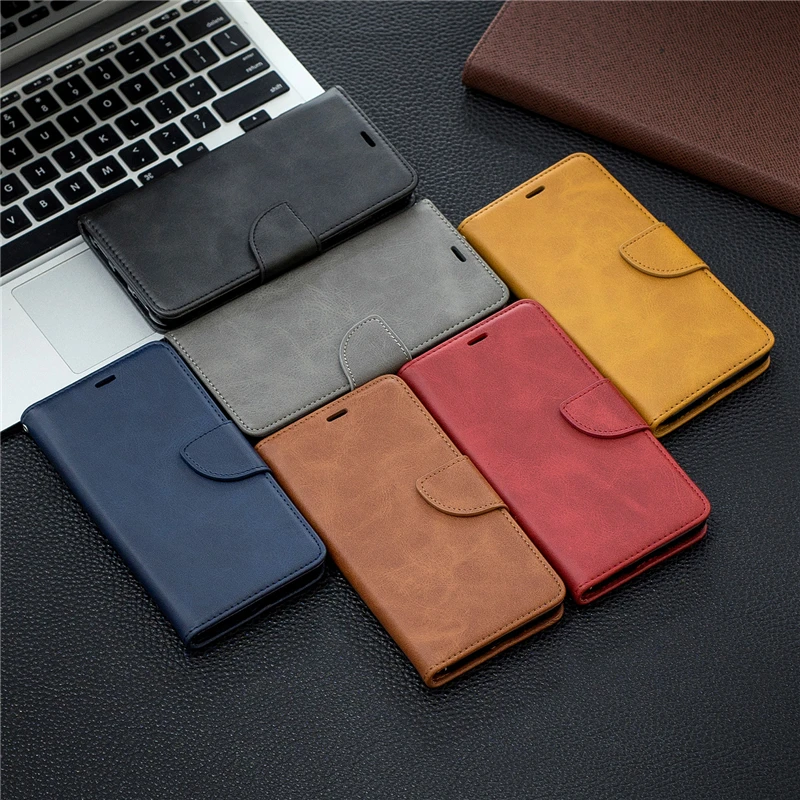 Leather Flip Case For Xiaomi Redmi 6 6A 7 7A 8 8A 9 9A 9C Note 9 Pro 9S Note 10 Pro POCO X3 Mi 10 Lite 10T Pro Wallet Case Cover