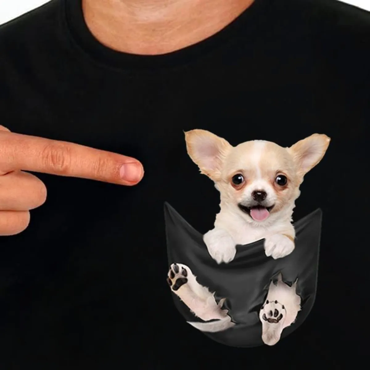 Pet Dog T-Shirt Fashion Brand Summer Pocket Border Collie Printed T-shirt Men\'s for Women Shirts Hip Hop Tops Funny Cotton Tees