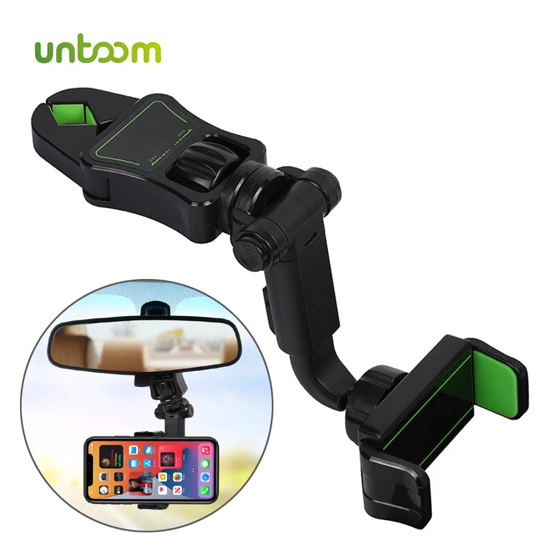 Untoom Car Phone Holder Universal Mobile Phone Clip for Car Rearview Mirror Car Headrest Car Cell Phone Stand Mount GPS Brackets