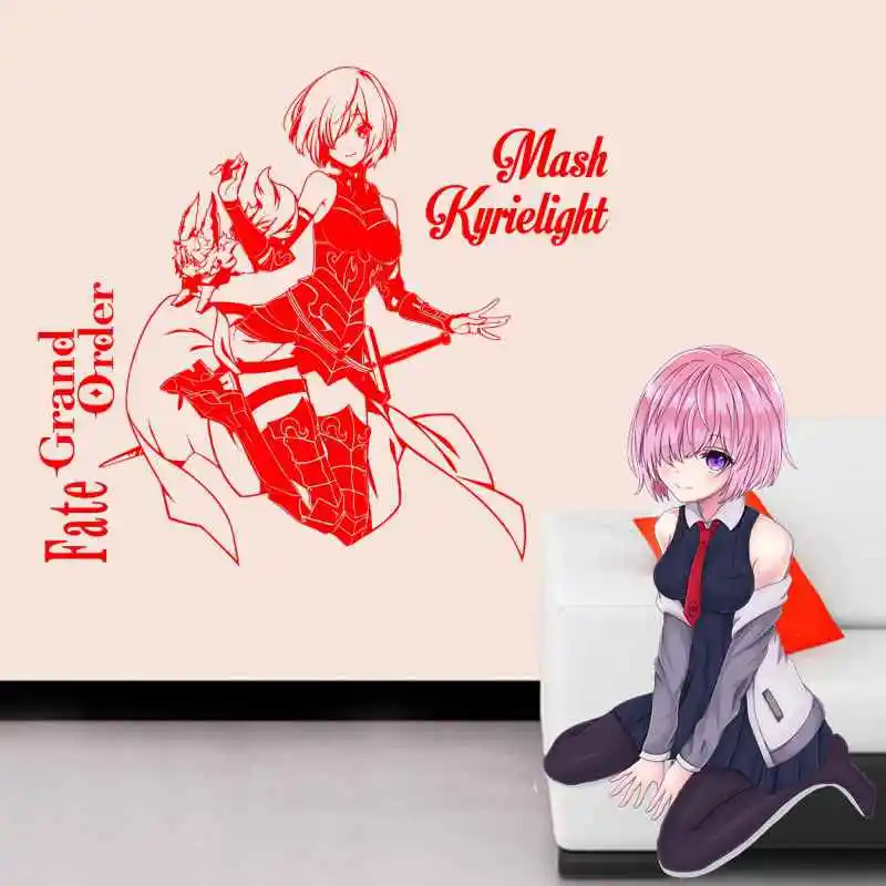 Mash Kyrielight Wall Decal FGO Shielder Vinyl Wall Stickers Decal Decor Home Decorative Decoration Anime Car Sticker