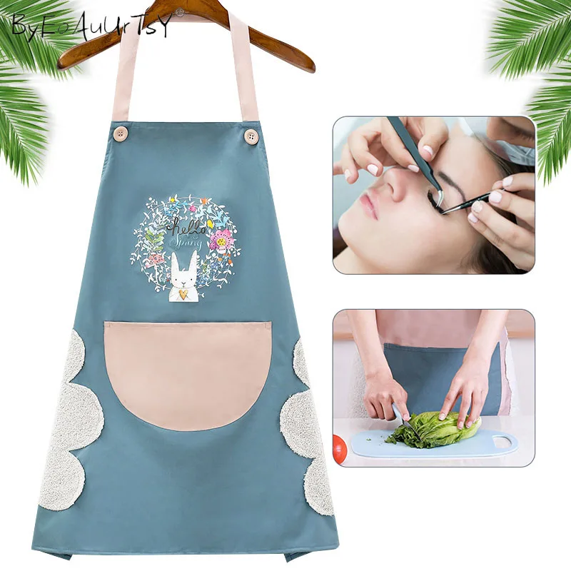 

Kitchen Aprons for Women Men Household Aprons for Kitchen Wipeable Waterproof Oil-Proof tablier cuisine femme Baking Accessories