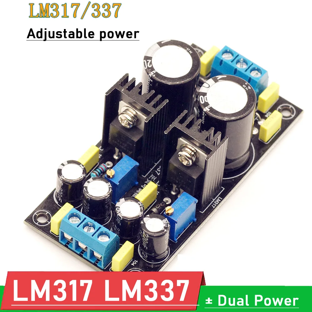 LM317 LM337 Adjustable Voltage Regulator Power Supply Positive Negative Dual Power AC-DC 5V 12V 24V FOR Amplifier