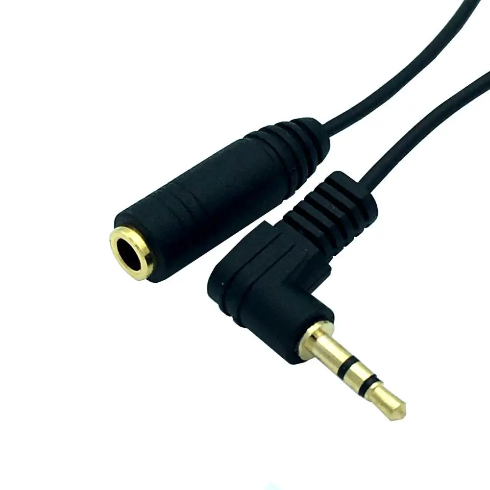 90 Degree Right Angle 2.5mm to 3.5mm Jack Spring Retractable Extension Cord Audio Cable For Mobile Phone Computer Tablet Speaker