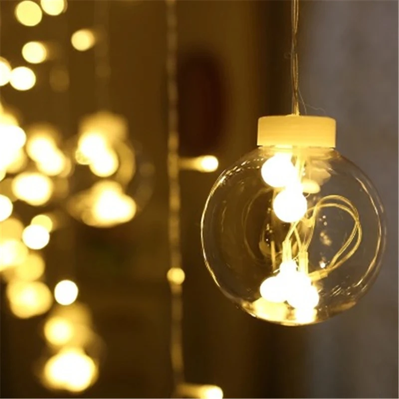 3M LED Christmas Dreamlike Wish Ball Wall Curtain Lamp Fairy Light Holiday Wedding Party Light Christmas Tree Decoration