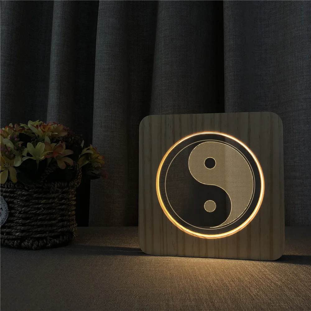 

Tai Chi Dao Religion 3D USB LED Arylic Night Lamp Table Light Switch Control Carving Lamp for Children's Room Dropshipping