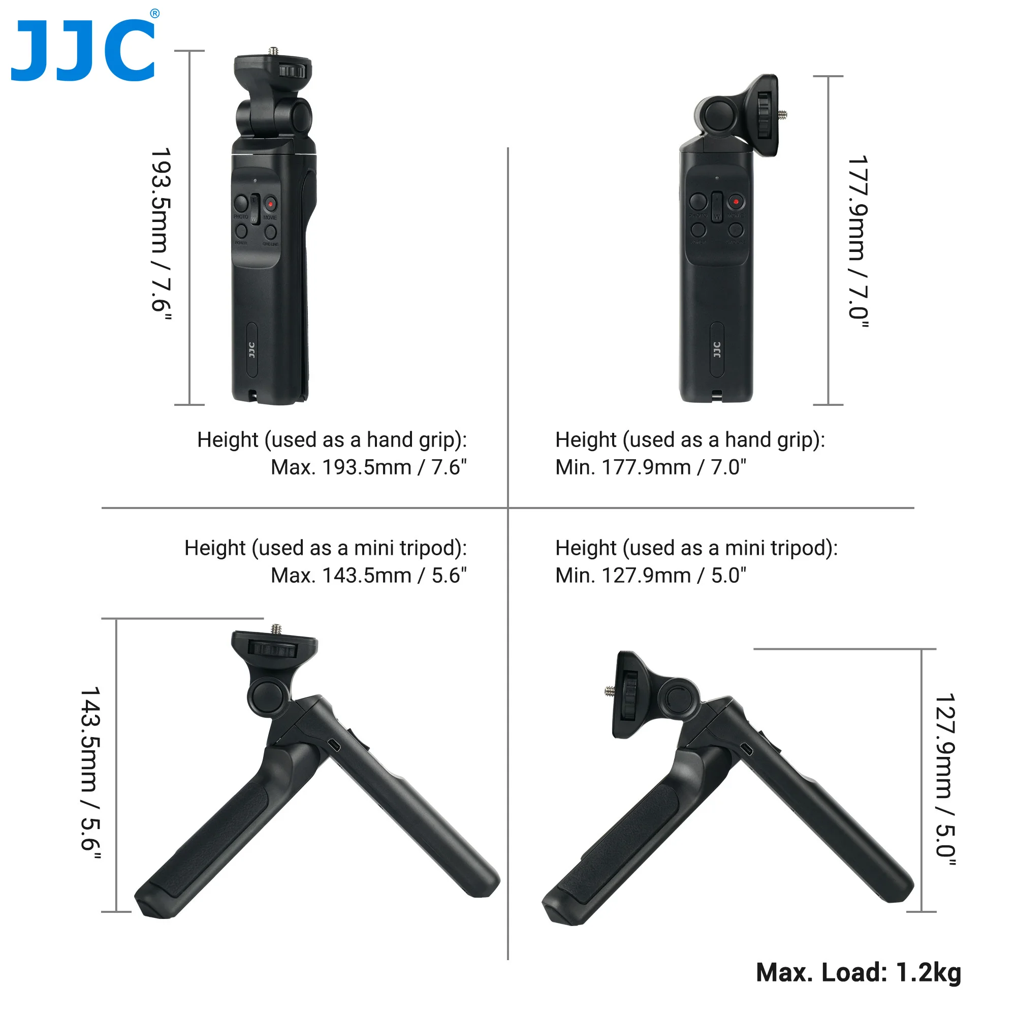 Wired Remote Shooting Grip Mini Tripod for Sony RX100 III IV V VA VI VII ZV-1 A6500 A6400 A6300 A6100 a7RIV a7III a7IV HDR-CX405