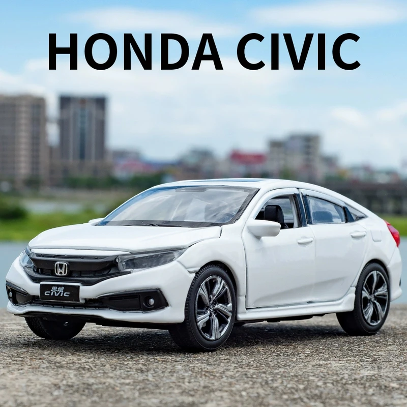 

1:32 HONDA CIVIC Diecasts Toy Vehicles Metal Car Model Sound Light Collection Car Toys For Children Christmas Gift