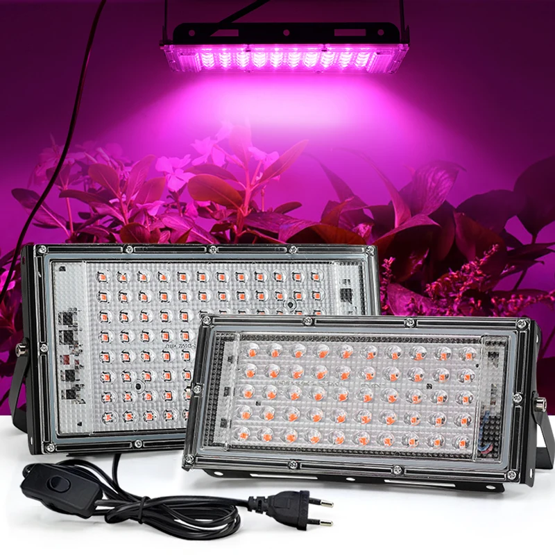 holofote led para ambientes externos 50w 100w 220v espectro completo lampada de crescimento da planta projetor de luz de rua 01