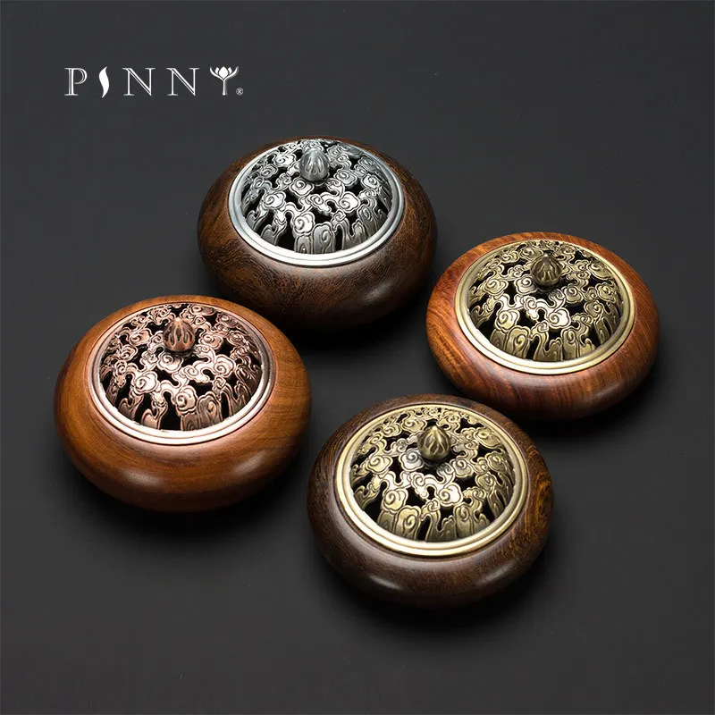 

PINNY Wooden Incense Burners Vietnamese Rosewood Coil Censer Wooden Crafts Home Decoration Wenge Incense Base Sandalwood