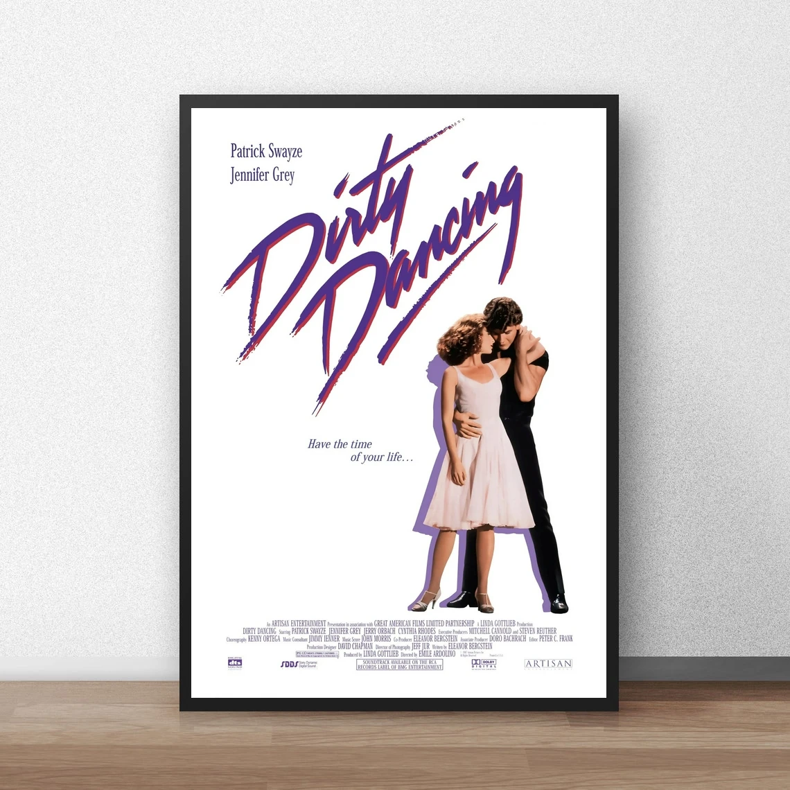 Dirty Danc Patrick Swayze Classic Movie Poster Canvas Art Print Home Decoration Wall Painting ( No Frame )