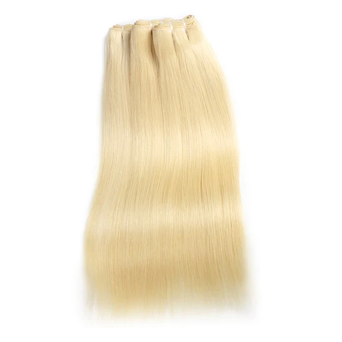 Imagen 2 del producto Paquete de cabello humano Rubio liso Addbeauty, tejido de cabello virgen crudo sin procesar, cabello brasileño para un donante, blanqueado, doble dibujado 613