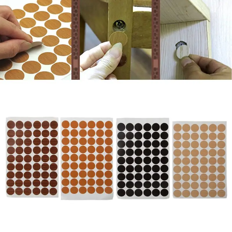 60Pcs 20mm Wooden Furniture Self Adhesive Cabinet Screw Cap Covers Hole Stickers