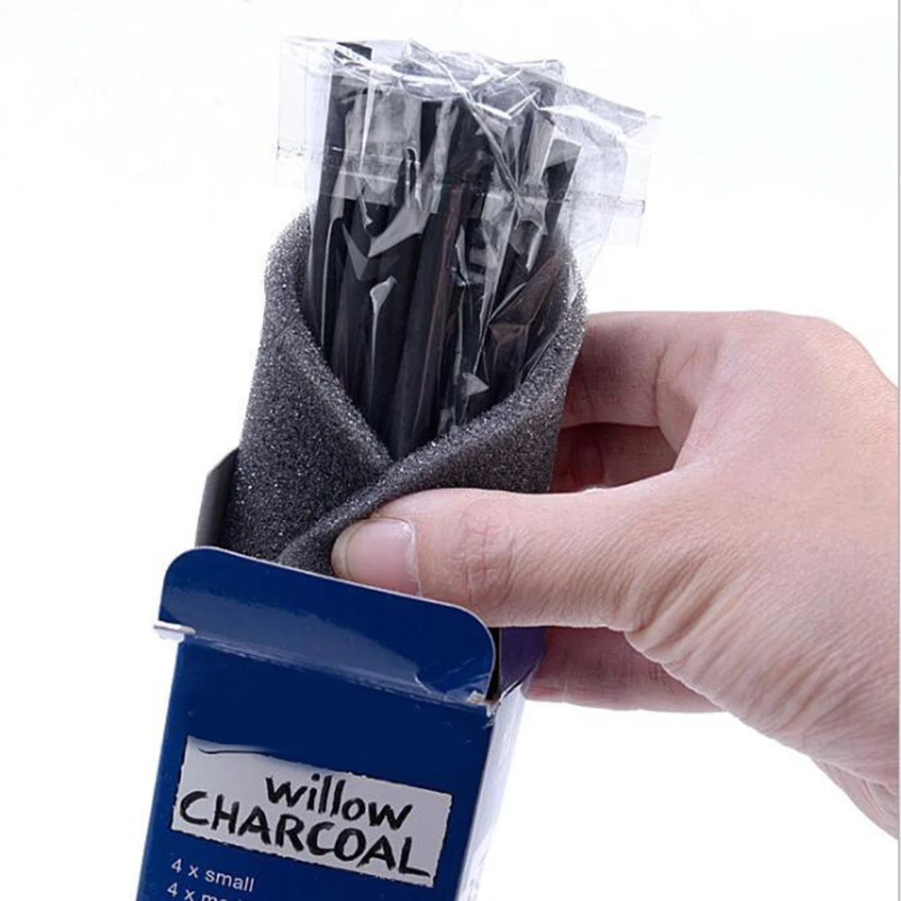 Pack Of 12 Pieces Charcoal Sticks Cotton Willow Sketch Charcoal Pencils For Drawing Painting ( Small /Medium / Large )