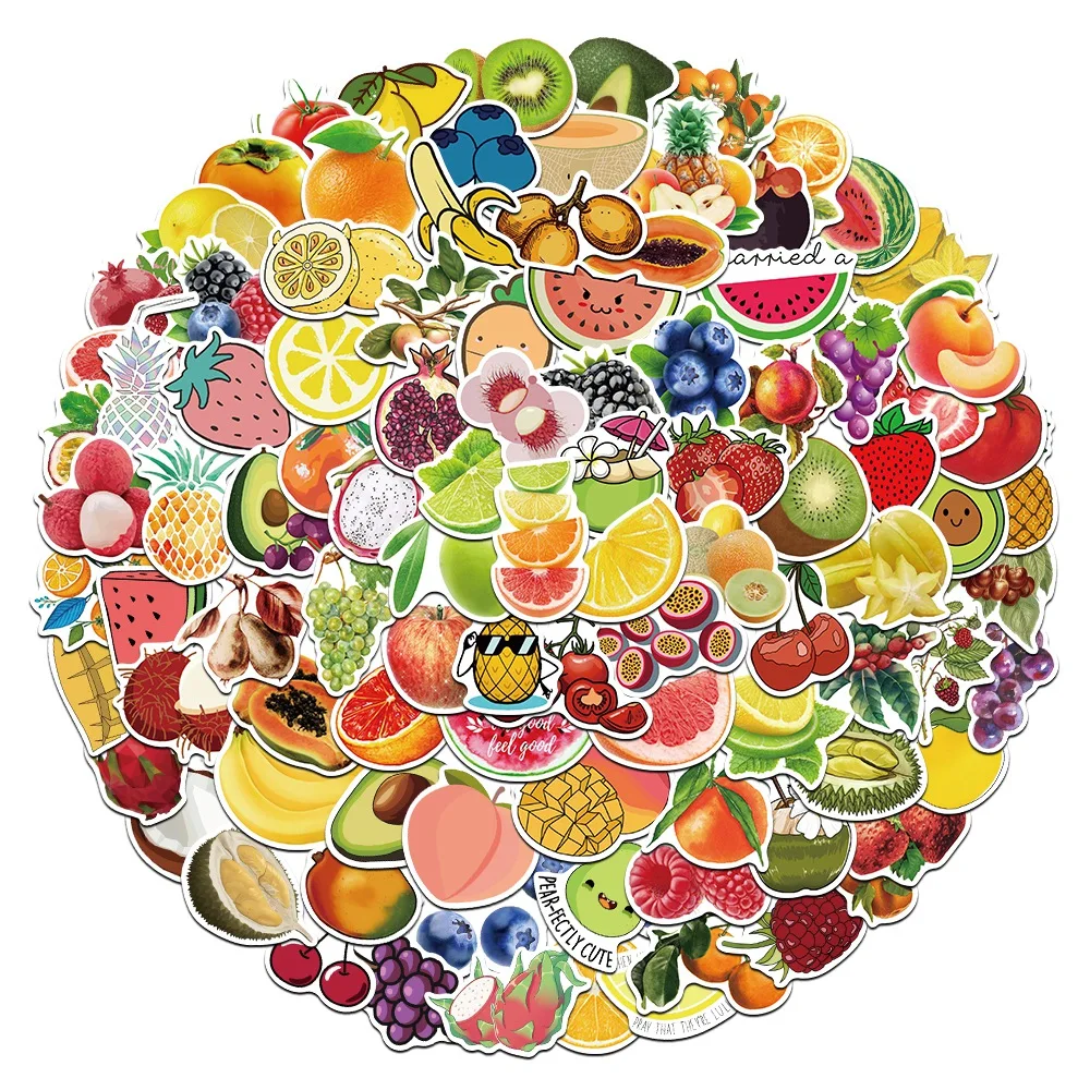 

50/100Pcs Watercolor Fruits Aesthetic Diary Travel Journal Paper Stickers Scrapbooking Stationery School Art Supplies