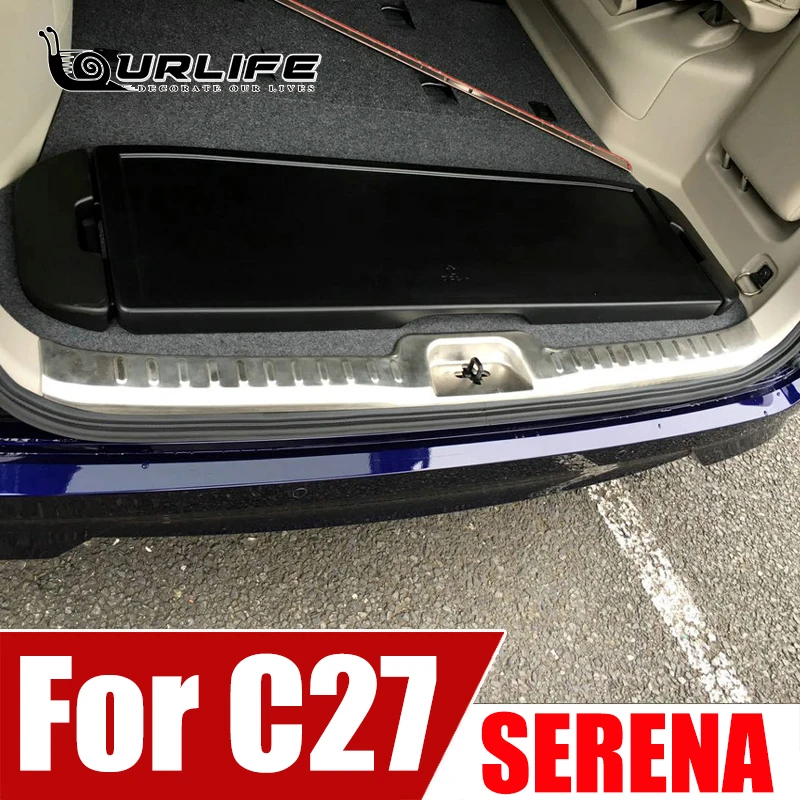 For Nissan Serena C27 2016 2017 2018 2019 Steel  Rear Bumper Trunk Fender Door Sill Plate Protector Guard Cover Accessories