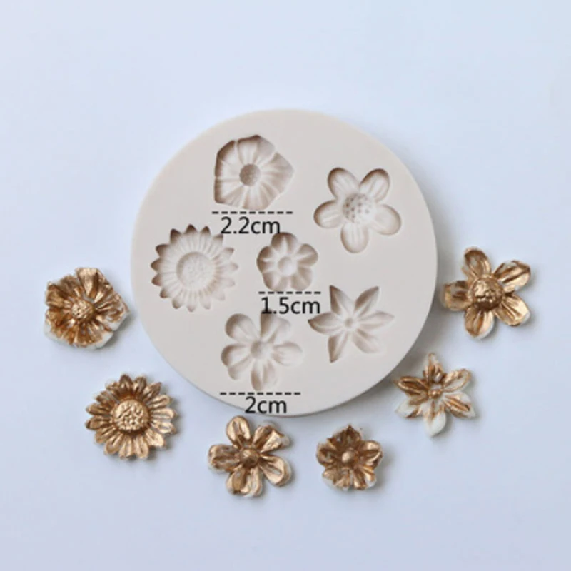 Small Flowers Rose Silicone Mold Fondant Mould Cake Decorating Tools Chocolate Gumpaste Molds, Sugarcraft, Kitchen Gadget