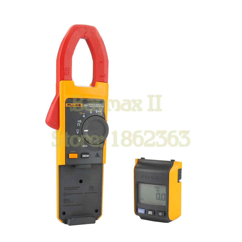 Fluke 381 Remote Display T-RMS High Voltage Clamp Ammeter 1000A AC/DC Current Digital Clamp Meter with Detachable  Display