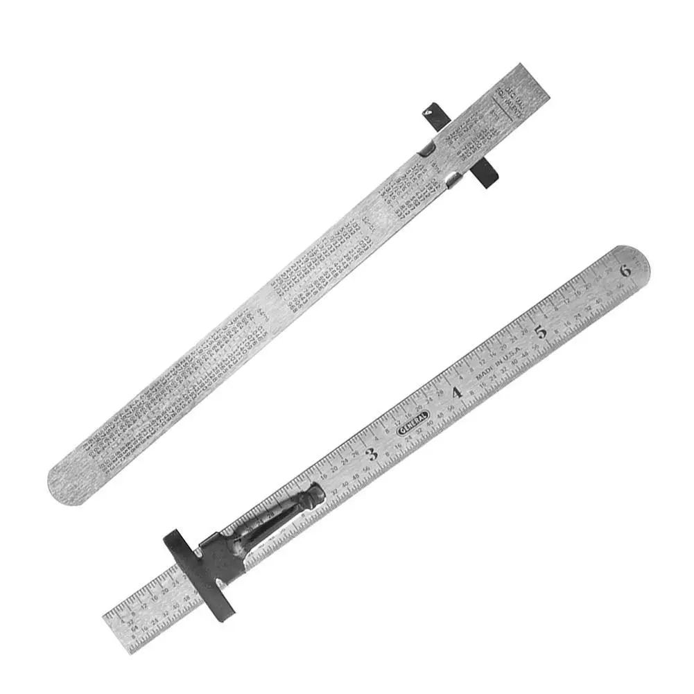 6inch Precision Stainless Steel Ruler with Clip Depth Height Measuring Tool