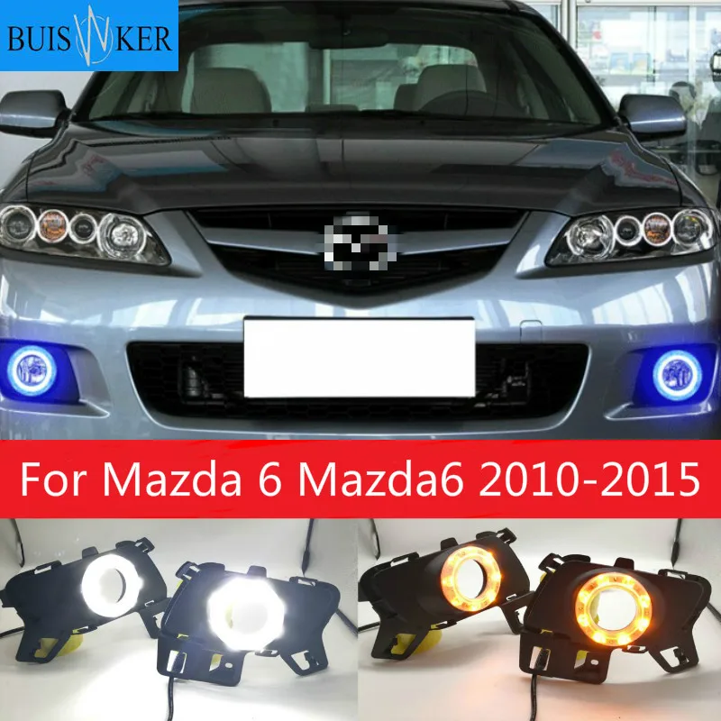 

2PCS LED DRL Daytime Running Lights Daylight Fog light With Turn Signal Lamp DRL For Mazda 6 Mazda6 2010-2015