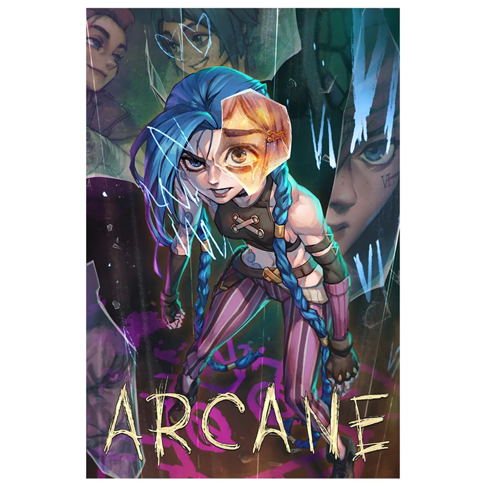 Arcane Series Animation League Legends Jinx Vi Canvas Painting Poster Living Room Decoration Design Creativity Wall Art Home Dec