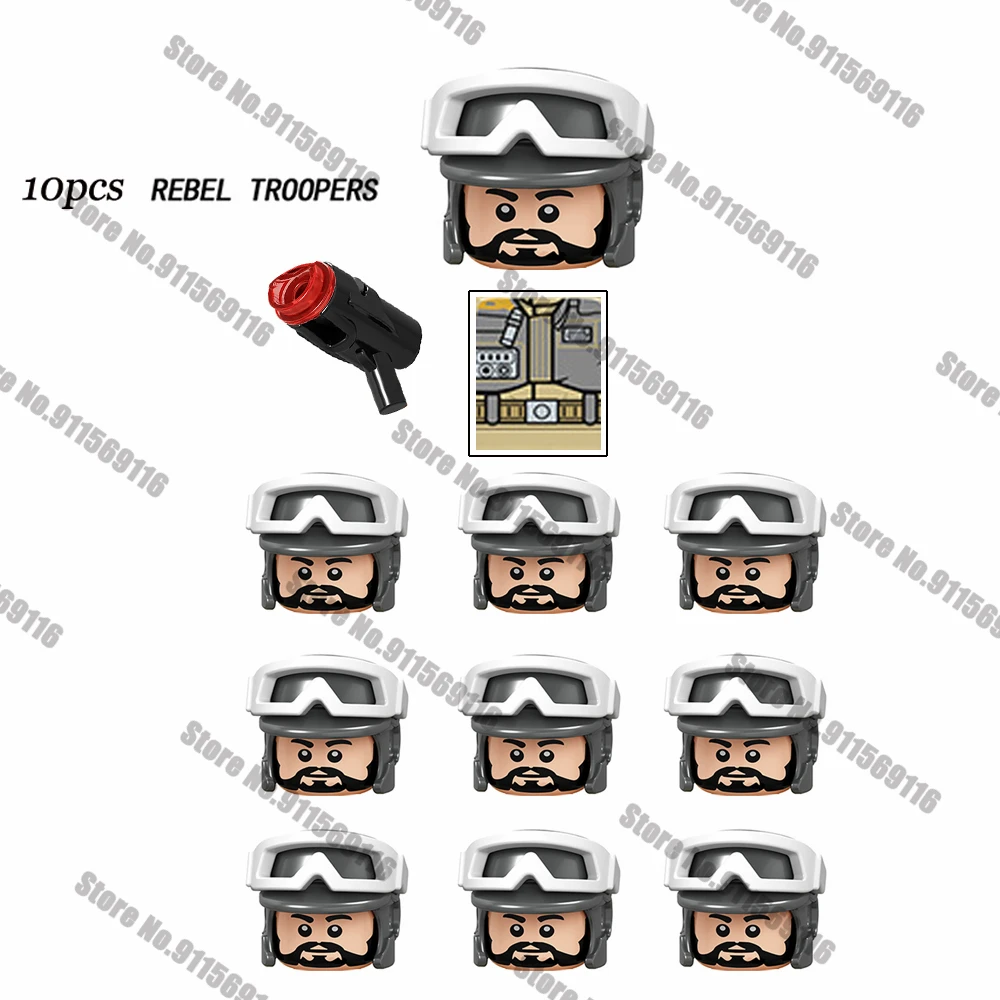 10PCS Rebel Troopers Battle Pack Building Blocks Bricks Star Action Figure Wars Toys Kids