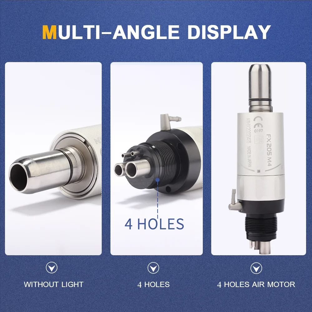Dental części zamienne AI-FX205-M4 silnik pneumatyczny midwest 4 otwory zewnętrzne złącze rozpylacza wody seria FX65 prosta rękojeść