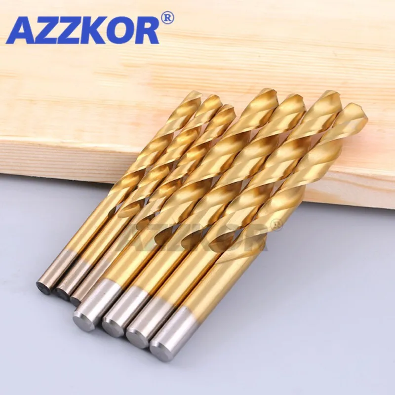 強力なツイストドリル,チタンビットセット,金属穴カッター用硬度ビット,1.0〜7.0mm,10個