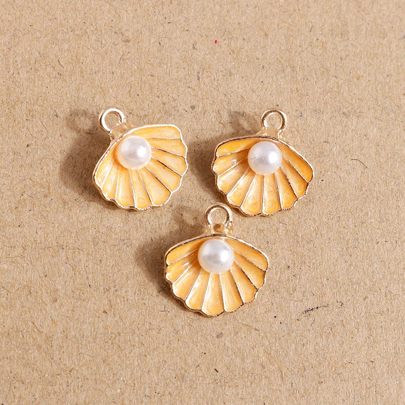 10 pz 15*16mm Smalto Conchiglia Perla Pendenti e Ciondoli per la Produzione di Gioielli FAI DA TE Pendenti Collane Orecchini Portachiavi Artigianato Fatto A Mano accessori