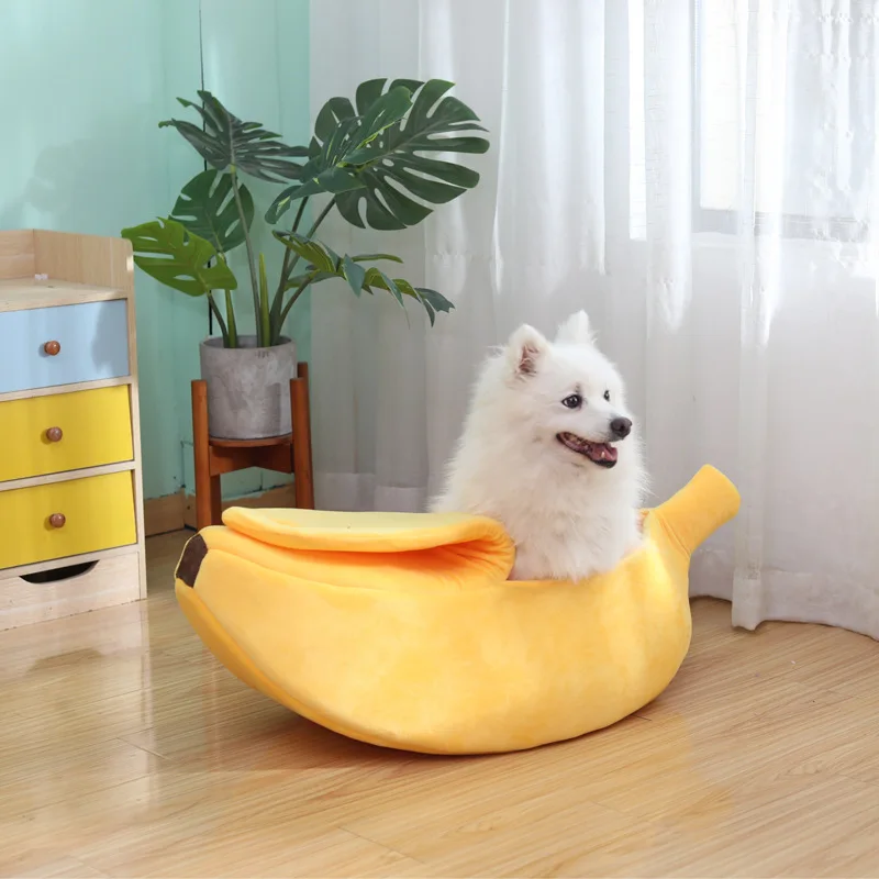 Funny Banana Cat Bed House Cute Cozy Cat Mat Beds Warm Durable Portable Pet Basket Kennel Dog Cushion Cat Supplies Multicolor