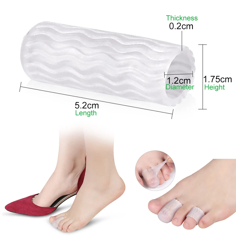 2Pcs = 1 Ngón Chân Bảo Vệ Thoáng Khí Xỏ Ngón Silicone Có Ống Xác Thối Calluses Vỉ Mũi Tách Ngón Và ngón Tay Vệ Binh