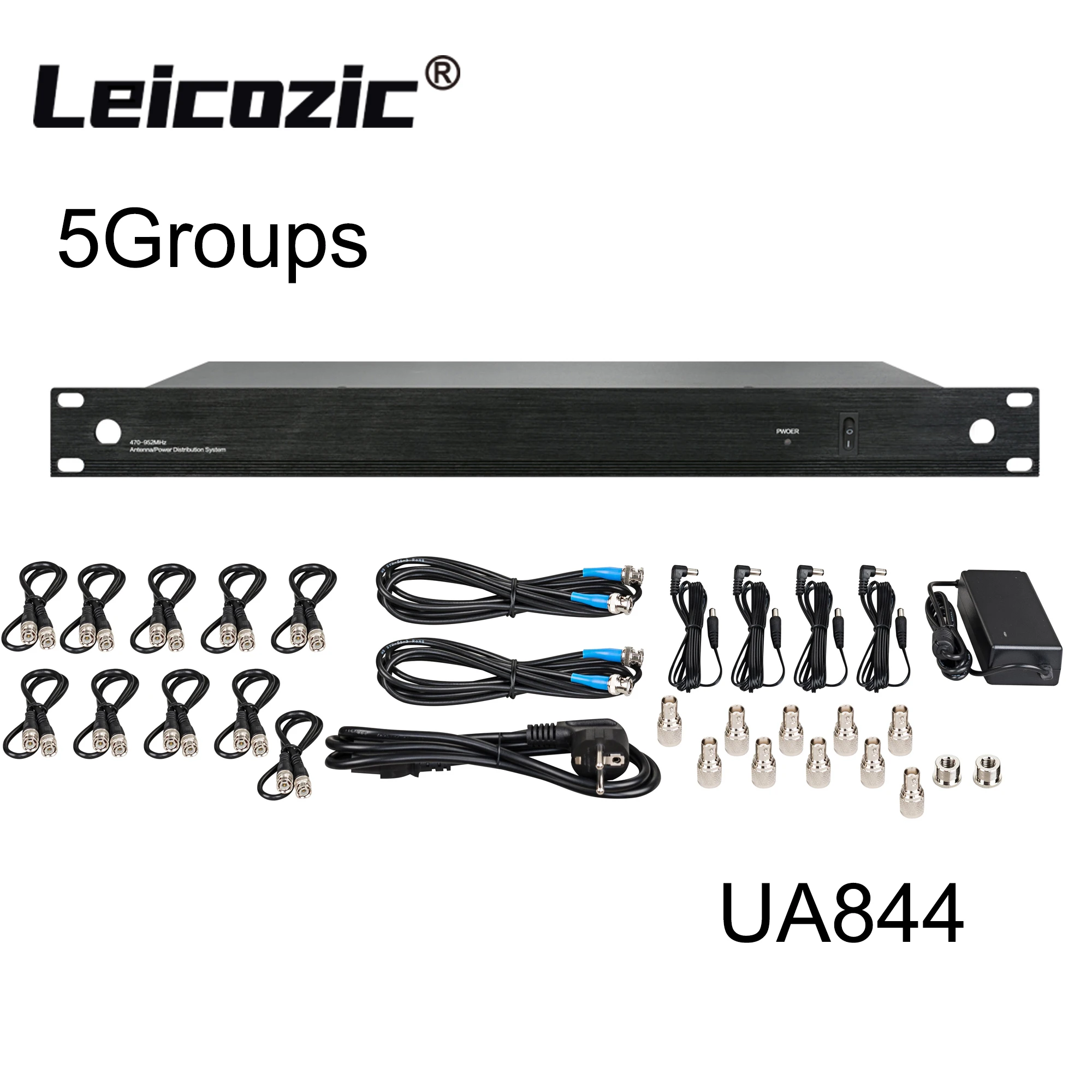 Leicozic UA844 UA845 Antenna Distributor System Signal Amp Splitter 5 Channel Combiner UHF Antena Power Distribution 500-950MHz