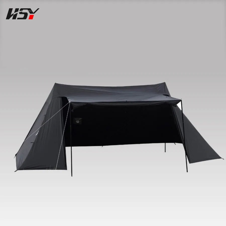 

5-8 Person Black Polyester Luxury Tent Self-Driving Tents Outdoor Picnic Wilderness Camping Shelter