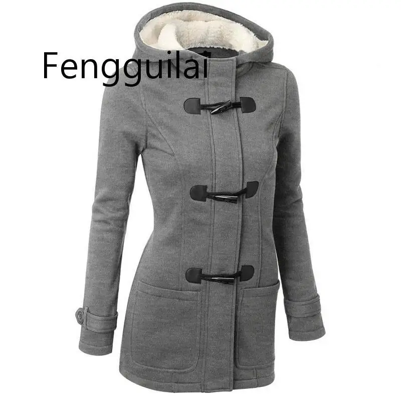 

Winter Jacket Women Hooded Winter Coat Fashion Autumn Women Parka Horn Button Coats Abrigos Y Chaquetas Mujer Invierno