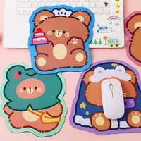 DATA FROG Kawaii Cute Bear Mouse Pad Cute Ins Girl Heart Student Computer Small Mouse Non-slip Pad Desktop Keyboard Pad