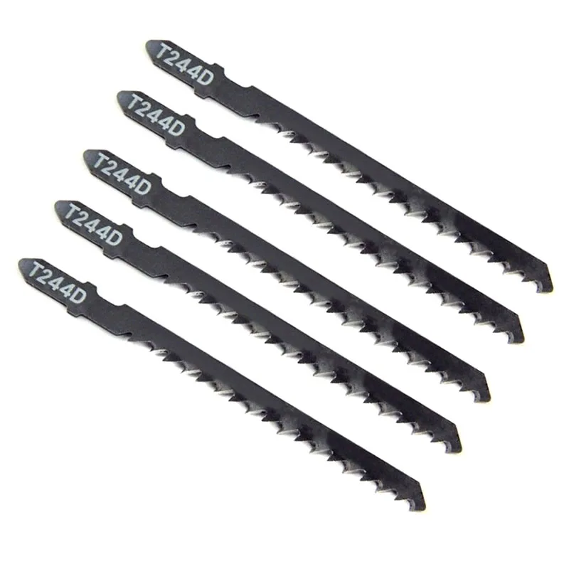 SMARLAN 5pcs Jigsaw Blade Jigsaw Blades Set Metal Wood Assorted Blades Woodworking T144D/T244D/T127D/T111C Power Tool Saw Blade